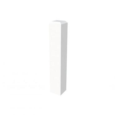 Hekstaander vuren, 14 x 14 x 82,7 cm, wit gespoten.