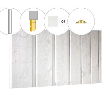 Banddeel vuren enkelzijdige topgevel t.b.v. zadeldak Excellent XXL, wit gespoten.