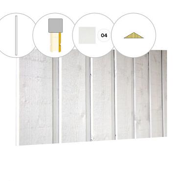 Banddeel plankenset vuren bij topgevel t.b.v. zadeldak Excellent XXL, wit gespoten.