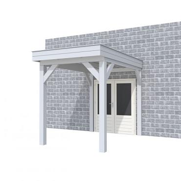 Buitenverblijf aan huis Premium I, vuren, basismodel L/A, 207x299 cm, lichtgrijs gespoten.