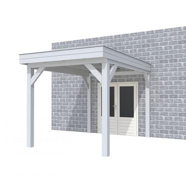 Buitenverblijf aan huis Premium I, vuren, basismodel XL/B, 257x349 cm, lichtgrijs gespoten.