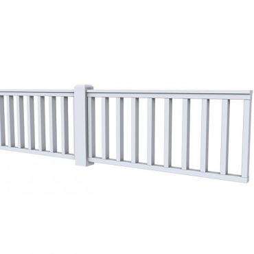 Hekwerk recht vuren type D, 328,5 x 73 cm, lichtgrijs gespoten.