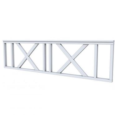 Hekwerk met kruis vuren type C, 278,5 x 73 cm, lichtgrijs gespoten.