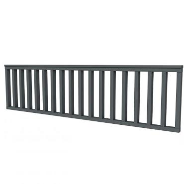 Hekwerk recht vuren type C, 278,5 x 73 cm, antraciet gespoten.