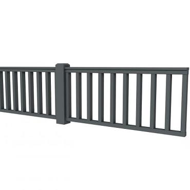 Hekwerk recht vuren type D, 328,5 x 73 cm, antraciet gespoten.