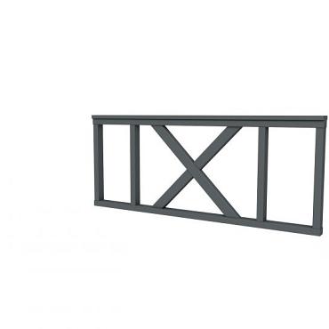 Hekwerk met kruis vuren type A, 178,5 x 73 cm, antraciet gespoten.