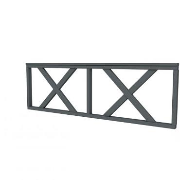 Hekwerk met kruis vuren type B, 228,5 x 73 cm, antraciet gespoten.