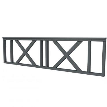 Hekwerk met kruis vuren type C, 278,5 x 73 cm, antraciet gespoten.