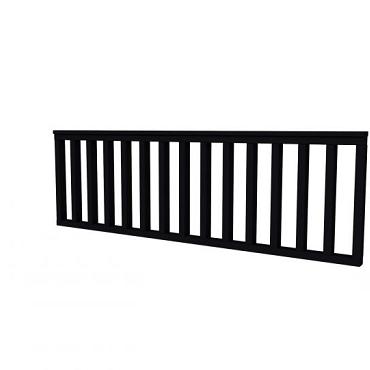 Hekwerk recht vuren type B, 228,5 x 73 cm, zwart gespoten.