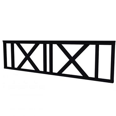 Hekwerk met kruis vuren type C, 278,5 x 73 cm, zwart gespoten.