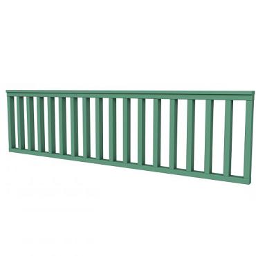 Hekwerk recht vuren type C, 278,5 x 73 cm, jungle groen gespoten.