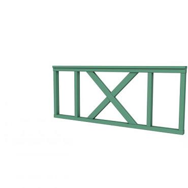 Hekwerk met kruis vuren type A, 178,5 x 73 cm, jungle groen gespoten.