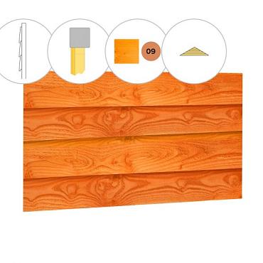 Zweeds rabat douglas enkelzijdige topgevel t.b.v. zadeldak Excellent XXL, transparant gespoten.