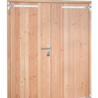 Douglas dubbele dichte deur inclusief kozijn, 168 x 201 cm, transparant gespoten.