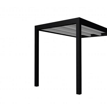 Buitenverblijf plat dak Allure I, vuren, basismodel XL/A, 203x353 cm, lichtgrijs gespoten.