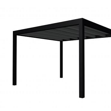 Buitenverblijf plat dak Allure I, vuren, basismodel XL/D, 353x353 cm, antraciet gespoten.