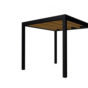 Buitenverblijf plat dak Allure I, douglas, basismodel L/B, 253x303 cm, groen geïmpregneerd.