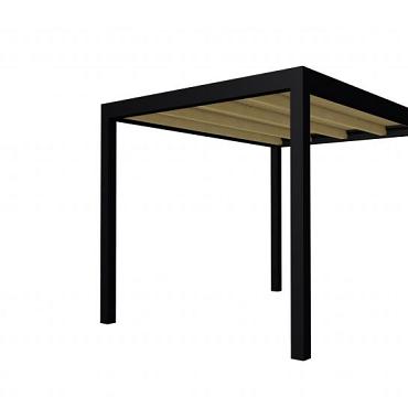 Buitenverblijf plat dak Allure I, vuren, basismodel XL/B, 253x353 cm, groen geïmpregneerd.