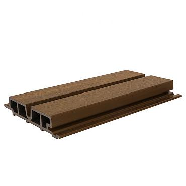 NewTechWood HKC co-extrusie Castellation PRO65 wandbekleding, 3,3 x 18 x 290 cm, Teak.
