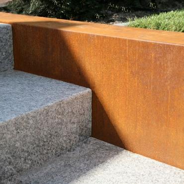 Overzetstuk muurelement recht | Corten | 150x45x15,8 cm