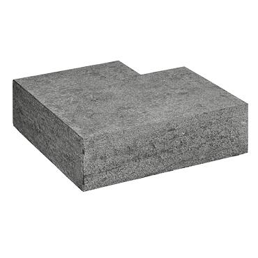 Blue Stone traptrede gevlamd & geborsteld hoekstuk 50/35x15 cm.