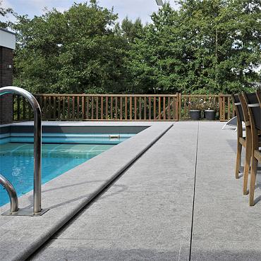 Blue Stone randtegel gevlamd & geborsteld type F recht