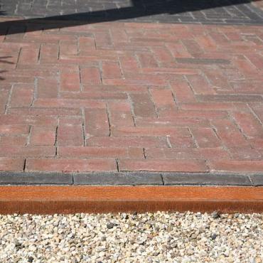 U-profiel gelijkzijdig | opsluitband 6cm | Corten | 220x4,6x4,6x6,4 cm