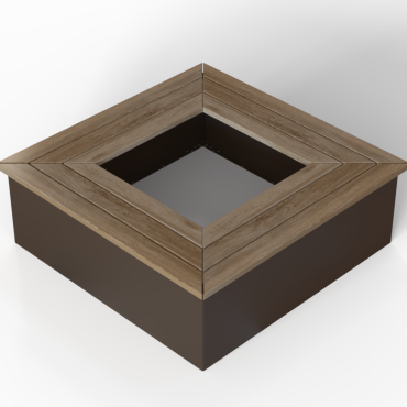 Zitbank | Vierkant | Grenen Waxedwood | 120x120x45,5 cm