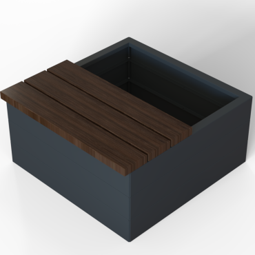 Zitbank | Recht | Hardhout | 150x47 cm