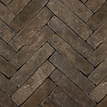 Straatsteen | Gebakken | Hollandse Streken | Fries | Zwart/Bruin | Getrommeld |  6,5x20x6 cm