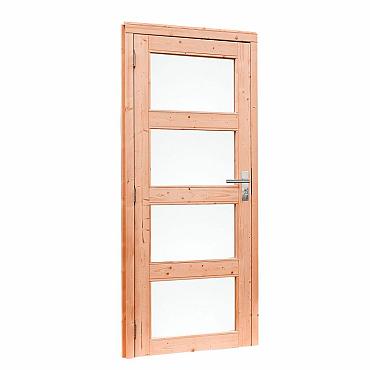Links draaiende enkele deur | 4-ruits | Melkglas | 90x201 cm (bxh)