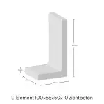 L-Element 100x55x50x10cm Zichtbeton