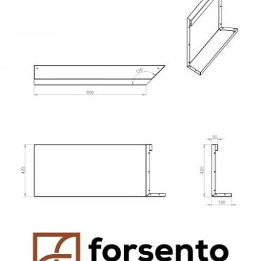 Bloembak Module+ Inwendig hoekpaneel (C) 90x42 cm R