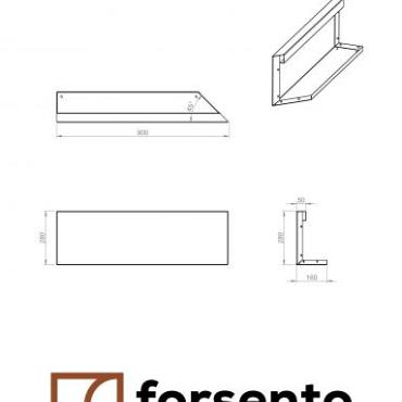 Bloembak Module+ Uitwendig hoekpaneel (B) 90x28 cm R