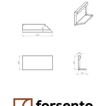 Bloembak Module+ Uitwendig hoekpaneel (B) 60x28 cm R