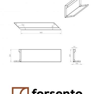 Bloembak Module+ Parallel paneel  (E) 90x28 cm L