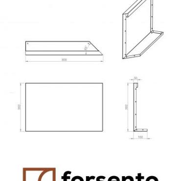 Bloembak Module+ Uitwendig hoekpaneel (B) 90x56 cm R