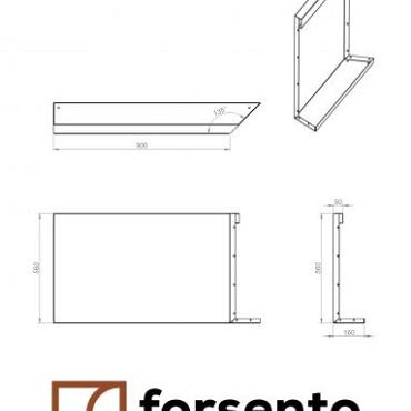 Bloembak Module+ Inwendig hoekpaneel (C) 90x56 cm R