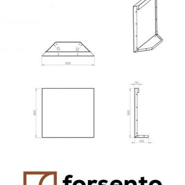 Bloembak Module+ Kopschot paneel (D) 60x56 cm