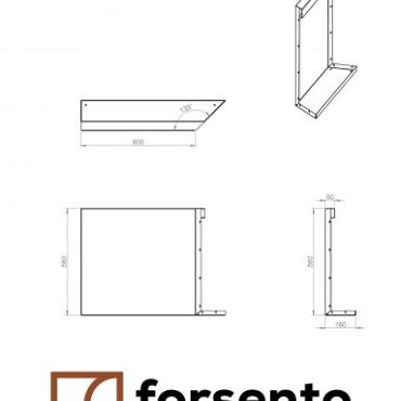 Bloembak Module+ Inwendig hoekpaneel (C) 60x56 cm R