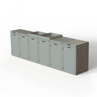 Kliko ombouw 240 Liter - 3 stuks TAUPE met vaste deksel