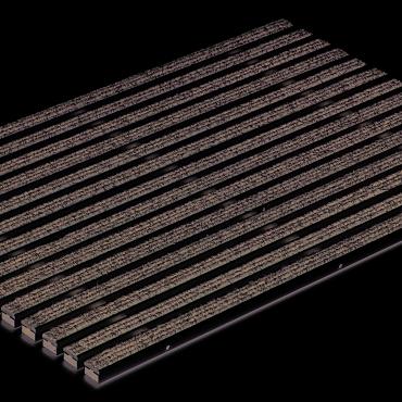Mat tbv schoonloper,  750x500 mm aluminium + tapijt, antraciet