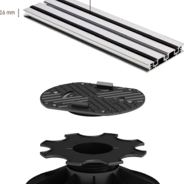 Structusol aluminium profiel ST16 - 2,4 m met rubber profiel