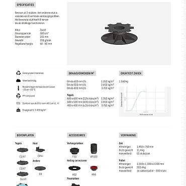 Comfort stelvoet PV5-8 bereik 5 - 8 cm
