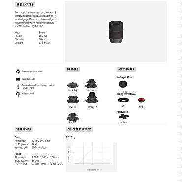 Comfort verlengstuk AF100 hoogte 10 cm