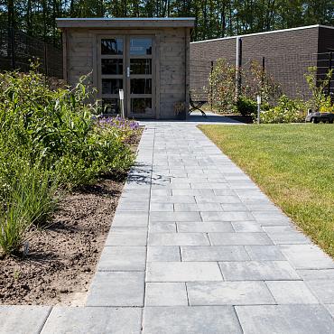 Straksteen 20x30x5 cm grijs/zwart