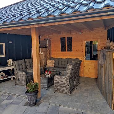 Straksteen 20x30x6 cm grijs/zwart