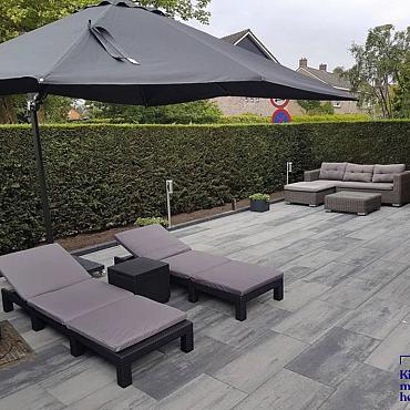 Patio square 40x80x5 cm nero/grey
