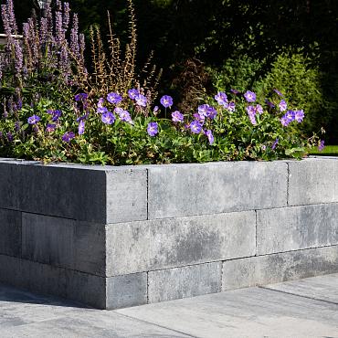 Linea 15x15x60 cm grijs/zwart