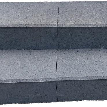 Traptrede 60x30x15 cm indus black kleurecht met facet